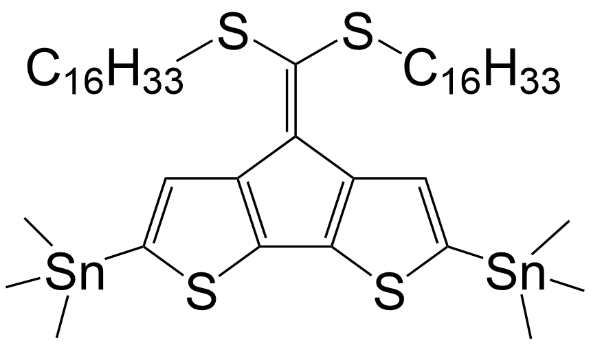 Stannane,1,1'-[4-[bis (hexadecylthio)methylene]-4H- cyclopenta[2,1-b:3,4-b'] dithiophene-2,6-diyl] bis[1,1,1-trimethyl-/1817654-09-3